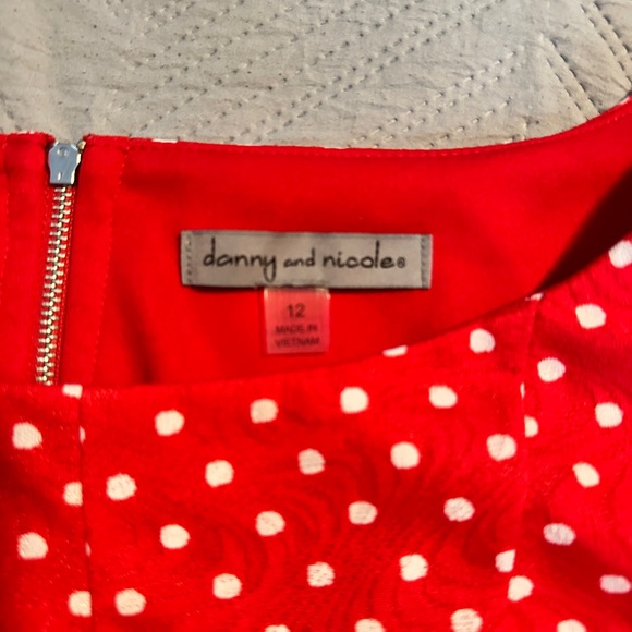 Danny and Nicole Dress Red Polka Dot Dress - Picture 2 of 5